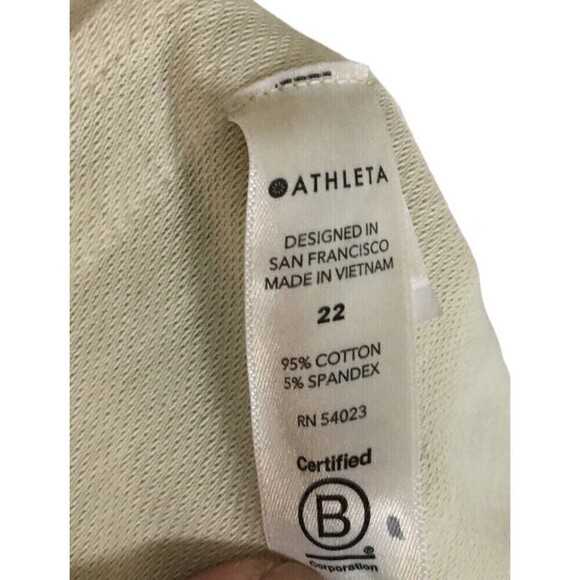 Athleta Shorts Women's Size 22 Light Yellow Stretch Draw String Farallon Cotton - Picture 4 of 5